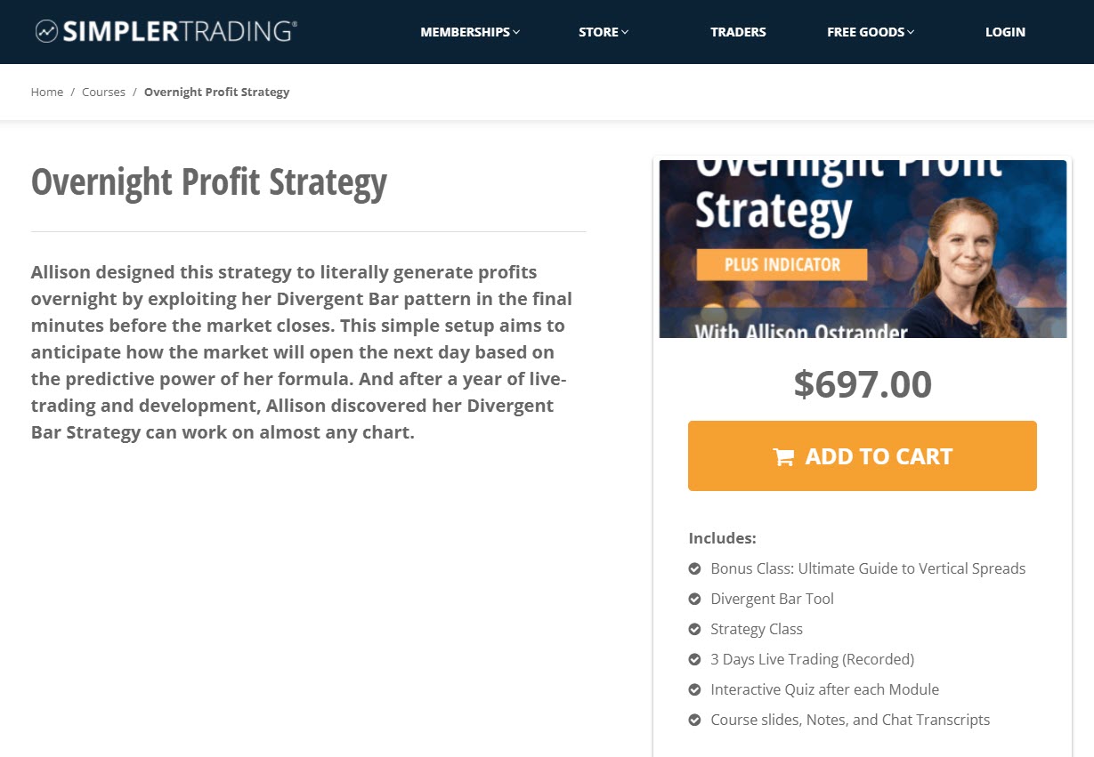 Simpler Trading – Overnight Profit Strategy