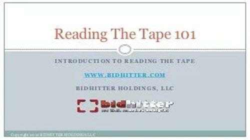 Tape Reading For Intraday