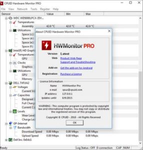 CPUID HWMonitor Pro 1.52 Crack With License Key 2023 [Latest]